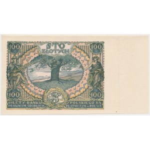 100 złotych 1932/1934 - nieukończony druk