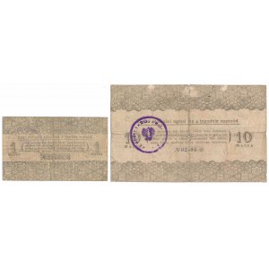 Osieczna, 1 und 10 Mark 1919 (2Stück)