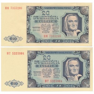 20 złotych 1948 - HM i HT - zestaw (2szt)