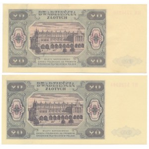 20 gold 1948 - HM and HT - set (2pcs)