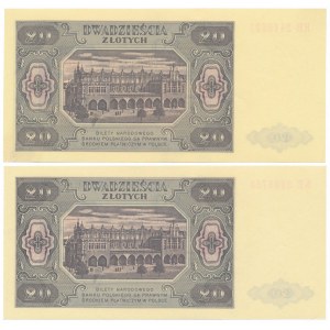 20 gold 1948 - KB and KE - set (2pcs)