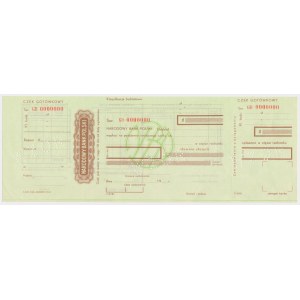 NBP, Cash check MODEL with numbering 0000000.