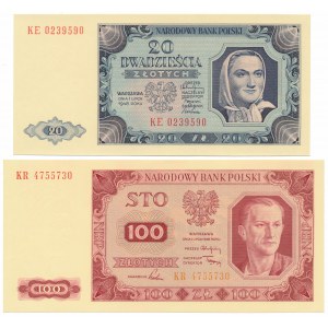20 and 100 gold 1948 - set (2pcs)