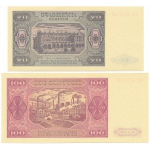 20 i 100 złotych 1948 - zestaw (2szt)