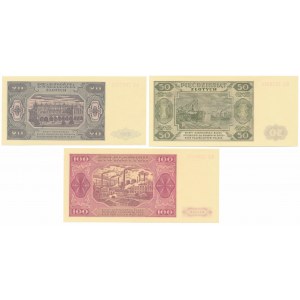20, 50 and 100 zloty 1948 - Collector's Patterns (3pcs)