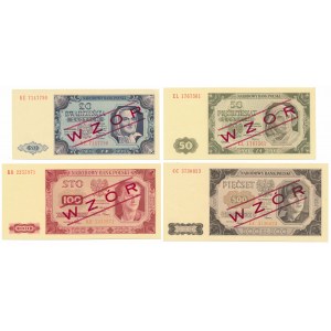 20 - 500 zlotých 1948 - zberateľské vzory (4ks)