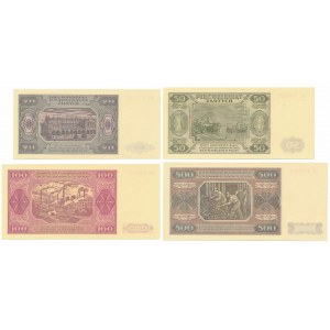 20 - 500 zlotých 1948 - zberateľské vzory (4ks)