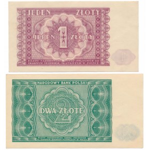 1 i 2 złote 1946 - zestaw (2szt)