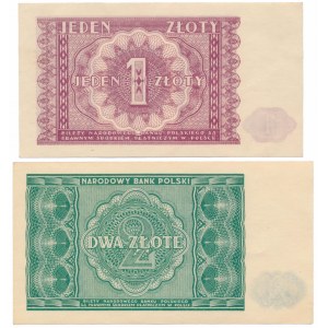 1 and 2 gold 1946 - set (2pcs)