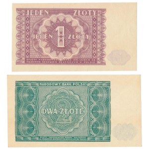 1 a 2 zlaté 1946 - sada (2ks)