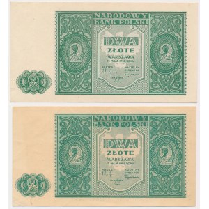 2 Gold 1946 - Farbvariationen (2 Stk.)