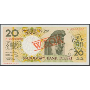 Miasta Polskie, 20 złotych 1990 - WZÓR - No.0435