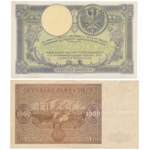 500 zloty 1919 and 1,000 zloty 1946 - set (2pcs)