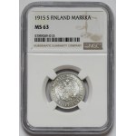 Finland / Russia, Nicholas II, 1 mark 1915