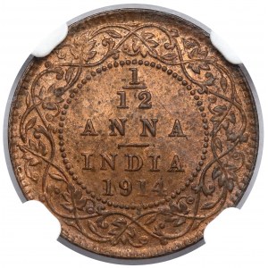 India, 1/12 anna 1914