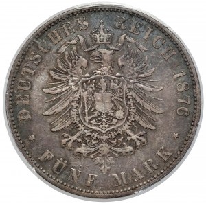 Hessen, 5 marks 1876-H