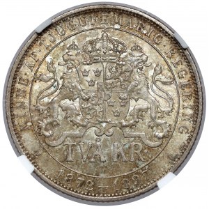 Švédsko, Oscar II, 2 koruny 1897 - 25 let vlády