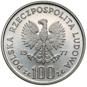 Próba NIKIEL 100 złotych 1977 Żubr