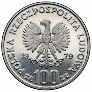 Próba NIKIEL 100 złotych 1979 Ryś - na trawie