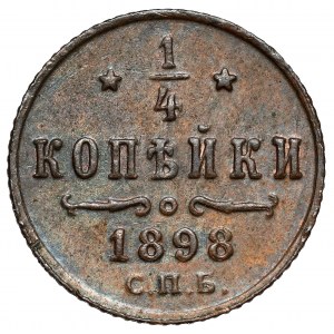 Rusko, Mikuláš II, 1/4 kopejky 1898