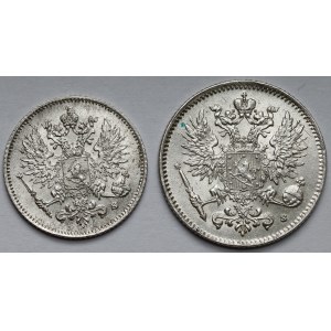 Finland / Russia, 50 and 25 penniä 1916 - set (2pcs)