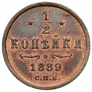 Rosja, Aleksander III, 1/2 kopiejki 1889