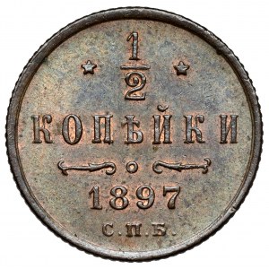 Rusko, Mikuláš II, 1/2 kopejky 1897