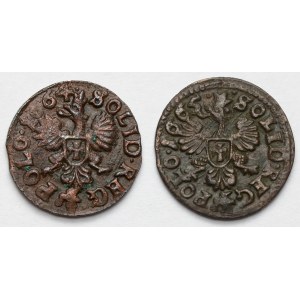 John II Casimir, Crown Boratines 1664-1665 - set (2pcs)