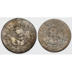 Zygmunt III Waza, Szelągi Ryga 1605 i 1609 - zestaw (2szt)