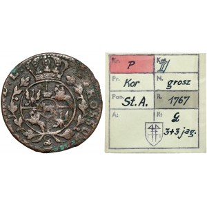 Poniatowski, 1767 penny - PRUSKI forgery - ex. Kalkowski