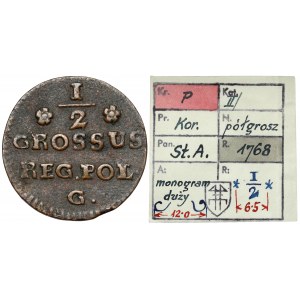 Poniatowski, Half-penny 1768-G, Krakow - ex. Kalkowski