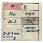 Poniatowski, Trojak 1787 E.B. - Z KRAJSKÉHO MĚSÍCE - ex. Kalkowski