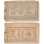 4 Zloty 1794 - (1)(M) - zerlegte Vorderseite und Rückseite