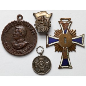 Polnische Volksrepublik, Deutschland und UdSSR, Abzeichen- und Medaillensatz (4tlg.)