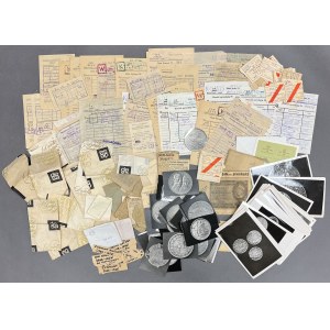 Numizmatyczne kopertki, zdjęcia, dowody zakupu... DESA - duży zestaw