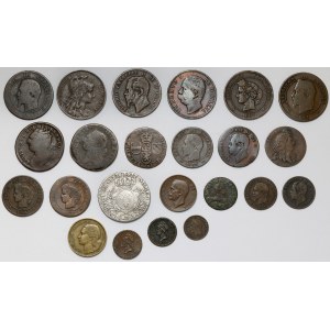 Francja / Włochy, zestaw monet MIX (23szt)