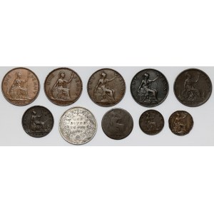 Wielka Brytania, Indie brytyjskie, zestaw monet (10szt)