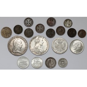 Rakousko, sada mincí 18.-20. stol. - včetně STŘÍBRA (19 ks)