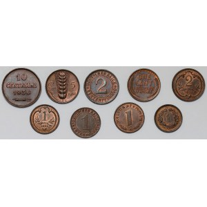 Miedziane monety świata - piękne stany (9szt)