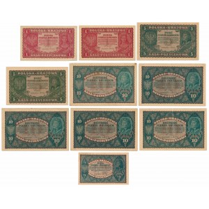 Set of Polish marks 1919-1920 (10pcs)