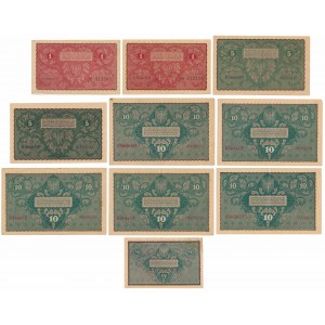 Set of Polish marks 1919-1920 (10pcs)