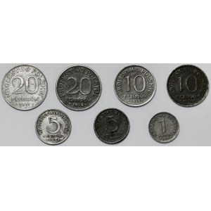 Kingdom of Poland, 1-20 fenigs 1917-1918, set (7pcs)