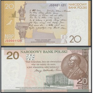 Banknoty kolekcjonerskie - J. Słowacki i M. Skłodowska-Curie (2szt)