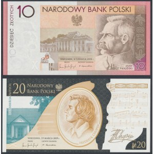 Zberateľské bankovky - J. Piłsudski a F. Chopin (2 ks)