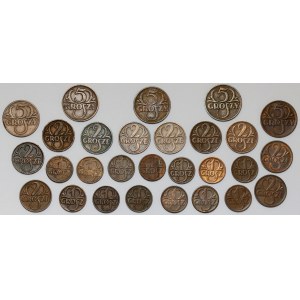 1-5 groszy 1923-1936, zestaw (28szt)