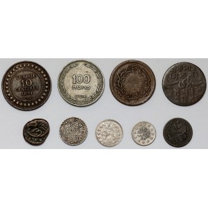 Turcja, Bliski Wschód, zestaw monet (9szt)