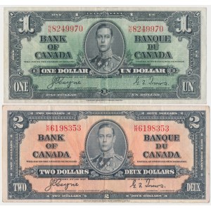 Kanada, 1 und 2 Dollars 1937 (2Stück)