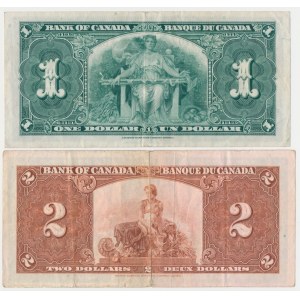 Kanada, 1 und 2 Dollars 1937 (2Stück)