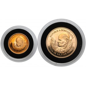 Dominikánska republika, GOLD 100 a 250 pesos 1979 Ján Pavol II (2ks)
