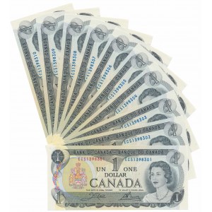 Kanada, 1 Dollar 1973 - fortlaufende Nummern (10pc)
